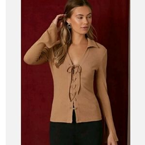 Shein SOLD OUT lace knit polo shirt